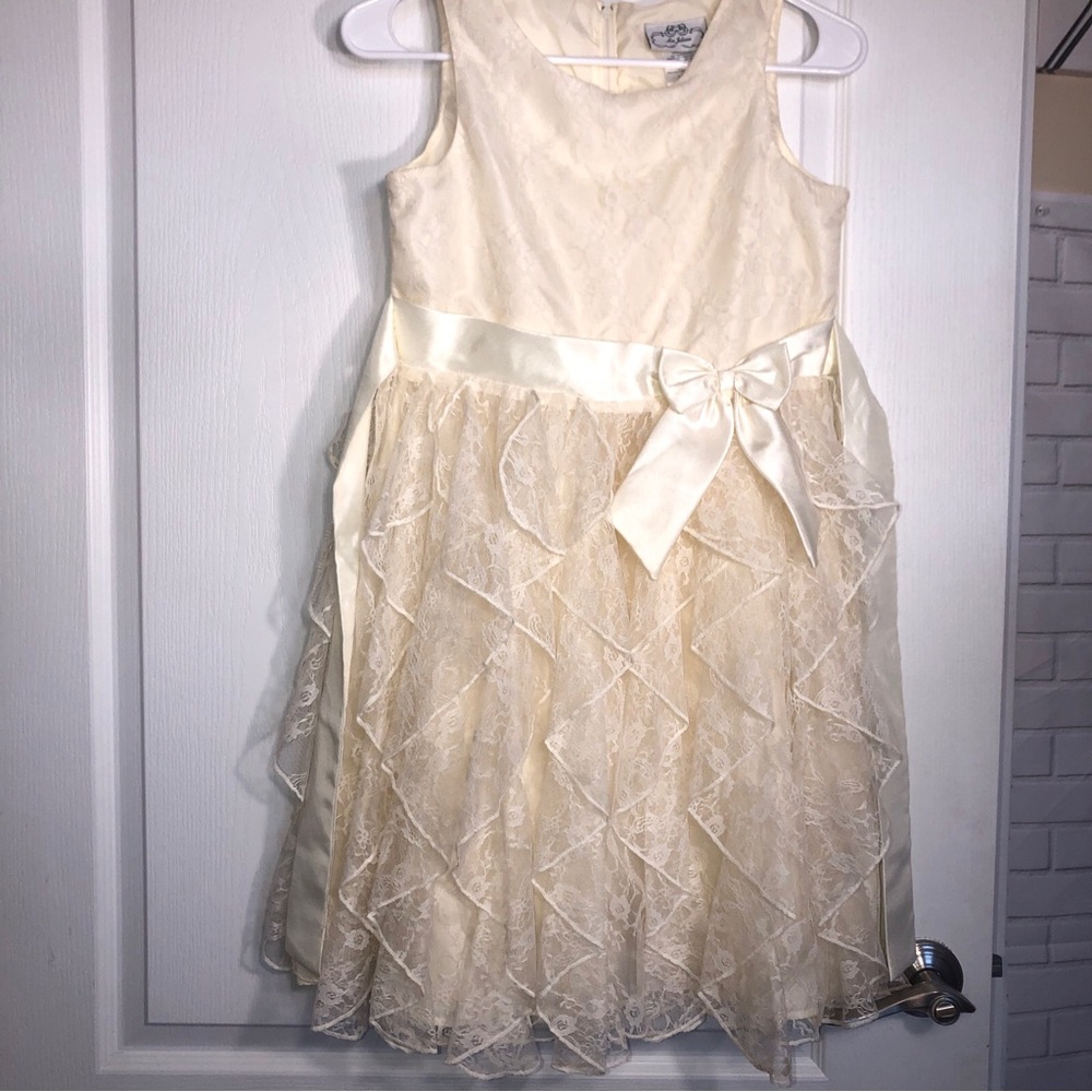 Mia Juliana cream lace flower girl holiday dress 16 Church Party Bautizo